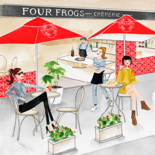 Four Frogs x Bistrot Media illustration