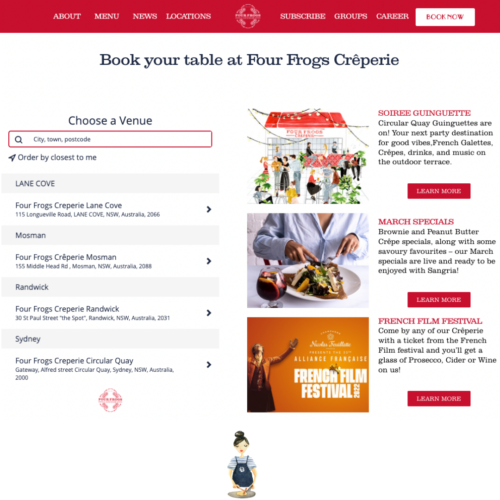 Four Frogs x Bistrot Media website